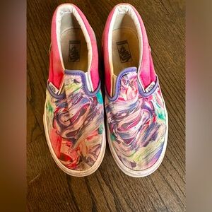 Watercolor girls Vans size 3